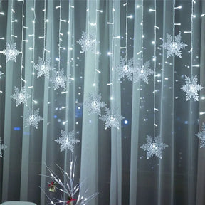 Cortina de Luzes LED Floco de Neve – Magia Natalina em Cada Detalhe
